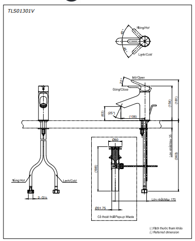 Vòi Lavabo TOTO nóng lạnh dòng LB SERIES TLS01301V - Ảnh 6