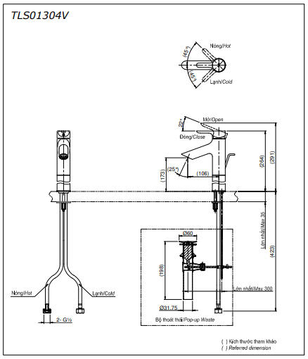 Vòi Lavabo TOTO TLS01304V nóng lạnh cổ cao - Ảnh 2