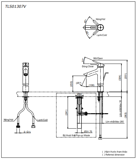 Vòi Lavabo TOTO TLS01307V nóng lạnh cổ cao - Ảnh 2