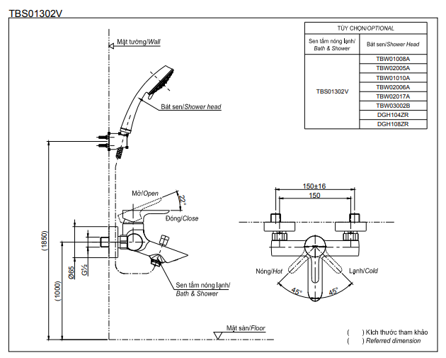 SEN TẮM NÓNG LẠNH TOTO DÒNG LB TBS01302V - Ảnh 8