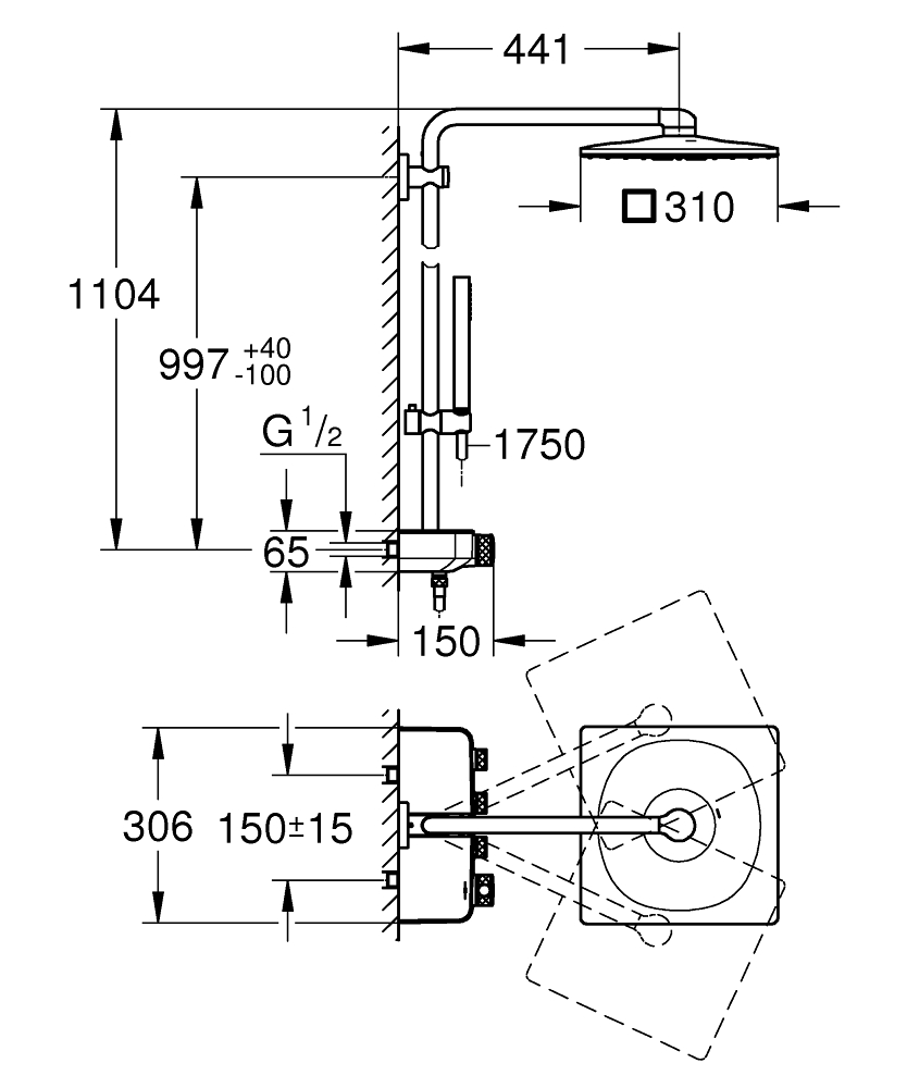 CÂY SEN TẮM GROHE EUPHORIA SMARTCONTROL - 26508000 - Ảnh 2