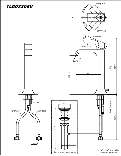 Vòi Lavabo nóng lạnh TOTO TLG08305V - Ảnh 4