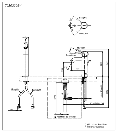 Vòi Lavabo TOTO TLS02305V nóng lạnh cổ cao - Ảnh 8