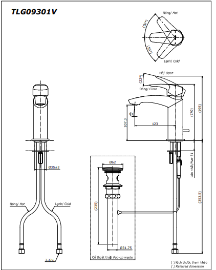 Vòi Lavabo nóng lạnh TOTO TLG09301V - Ảnh 2