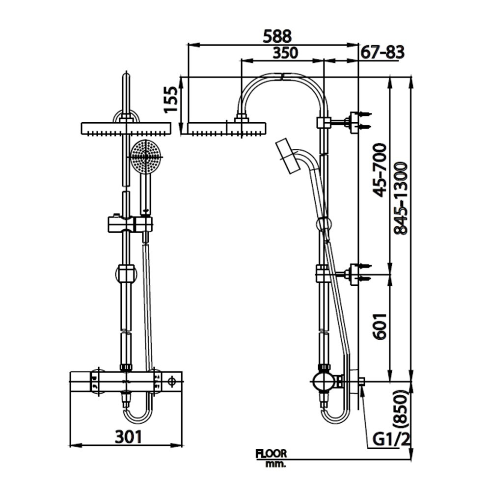 SEN CÂY NHIỆT ĐỘ COTTO KÈM TAY SEN 1 CHỨC NĂNG CT3014ZH016 - Ảnh 2