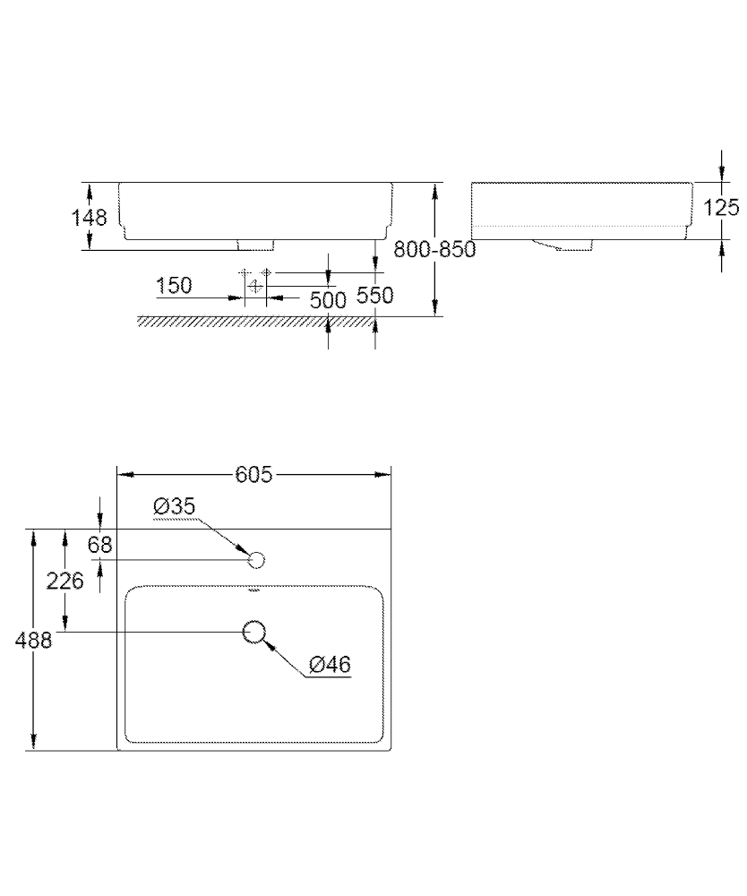 CHẬU RỬA TREO TƯỜNG GROHE EUROCUBE 600 - 39231000 - Ảnh 2