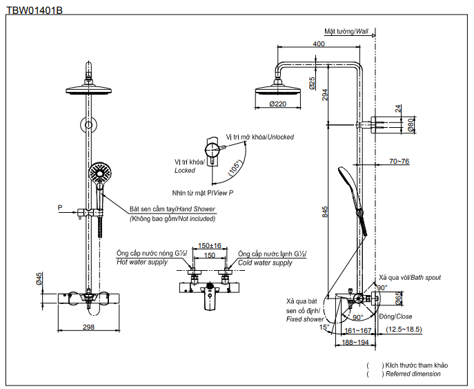 SEN CÂY NHIỆT ĐỘ TOTO KÈM VÒI XẢ BỒN TBW01401BB - Ảnh 8