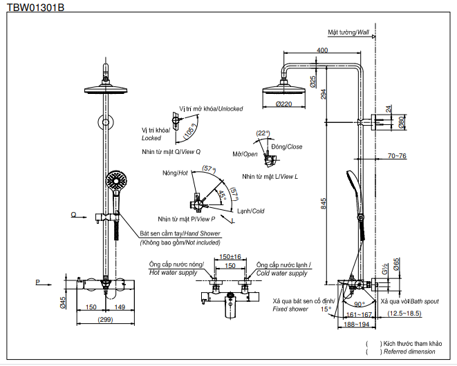 SEN CÂY TOTO NÓNG LẠNH KÈM VÒI XẢ BỒN - TBW01301BB - Ảnh 2