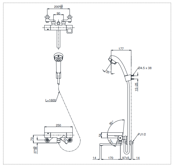 Sen tắm nhiệt độ, xả bồn Nhật Bản bát sen đa chế độ TMGG40J - Ảnh 4