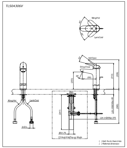 Vòi Lavabo TOTO TLS04306V nóng lạnh cổ cao - Ảnh 2
