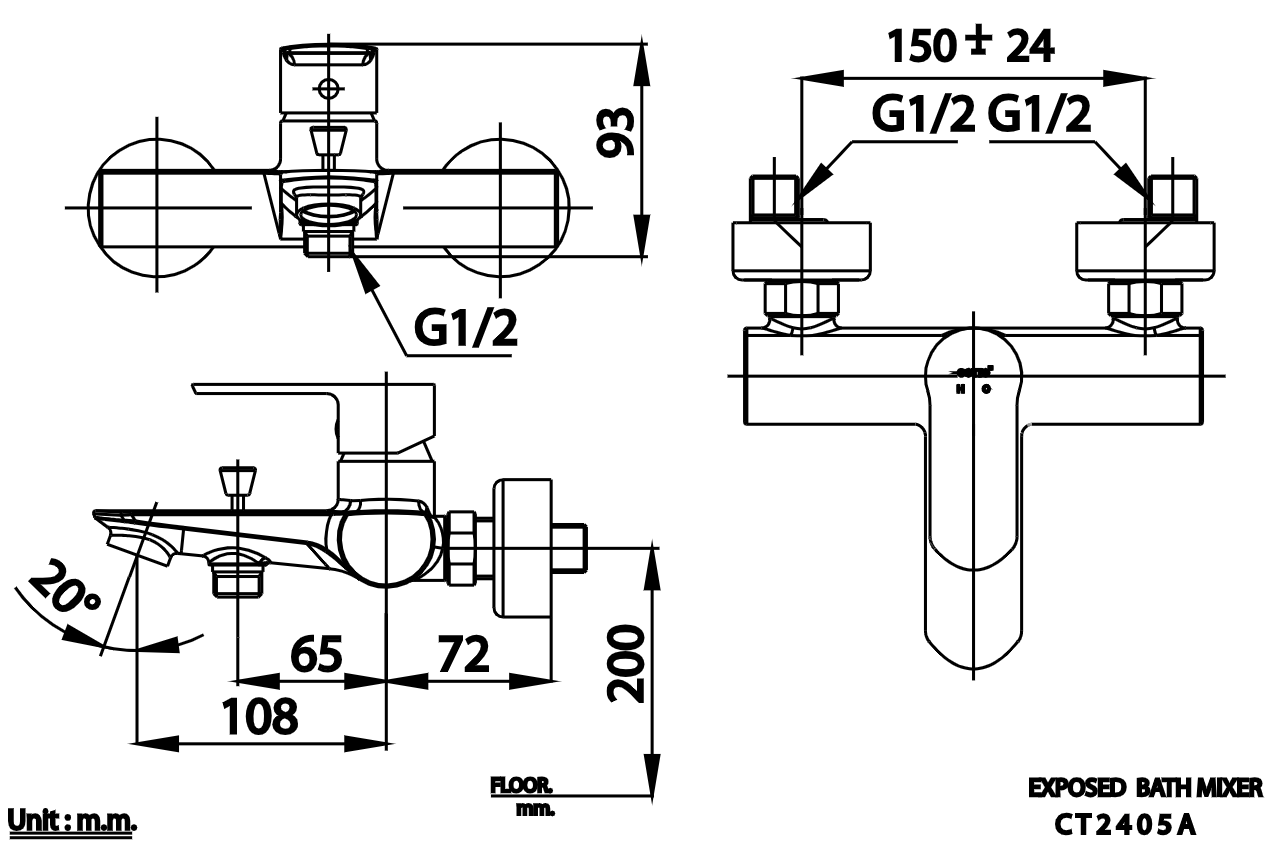 SEN TẮM COTTO NÓNG LẠNH CÓ XẢ XÔ - CT2405A - Ảnh 2