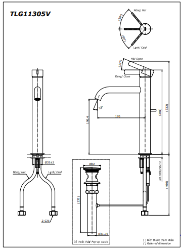 Vòi Lavabo TOTO TLG11305V nóng lạnh cổ cao - Ảnh 2