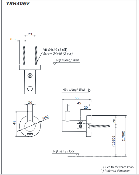 MÓC ÁO ĐƠN TOTO - YRH406V - Ảnh 10