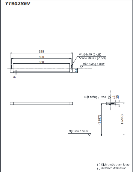 THANH TREO KHẮN ĐƠN TOTO YT902S6V - Ảnh 4