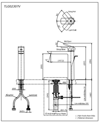 Vòi Lavabo TOTO TLG02307V nóng lạnh cổ cao - Ảnh 2