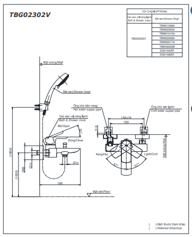 SEN TẮM NÓNG LẠNH TOTO DÒNG GR TBG02302VA - Ảnh 2