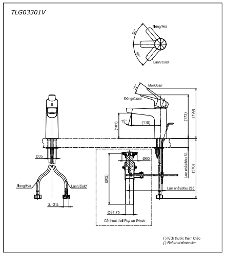 Vòi Lavabo TOTO TLG03301V nóng lạnh - Ảnh 6