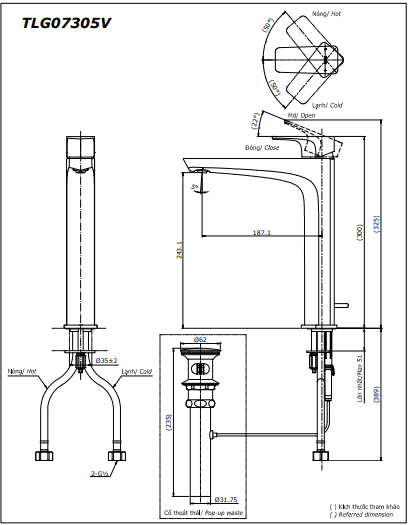 Vòi Lavabo nóng lạnh TOTO TLG07305V - Ảnh 2