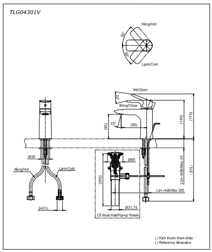 Vòi Lavabo TOTO TLG04301V nóng lạnh - Ảnh 6