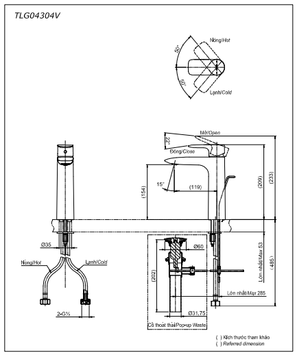 Vòi Lavabo TOTO TLG04304V nóng lạnh cổ cao - Ảnh 2