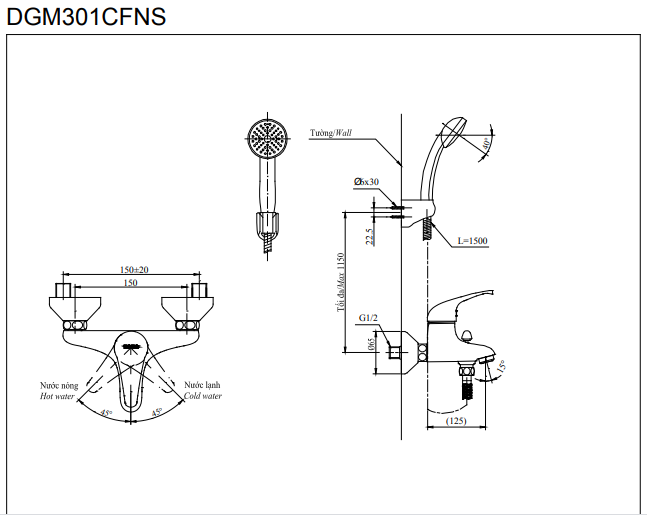 Sen tắm nóng lạnh DGM301CFNS - Ảnh 2