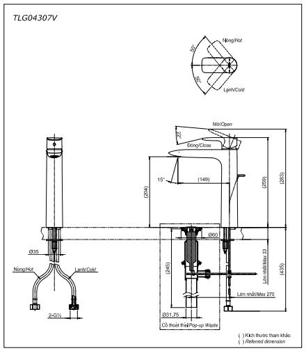 Vòi Lavabo TOTO TLG04307V nóng lạnh cổ cao - Ảnh 2