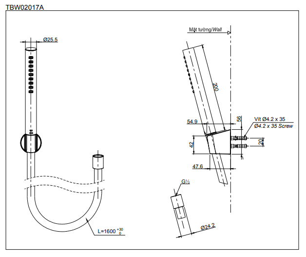 TAY SEN TOTO DÁNG HÌNH TRỤ TBW02017A - Ảnh 2