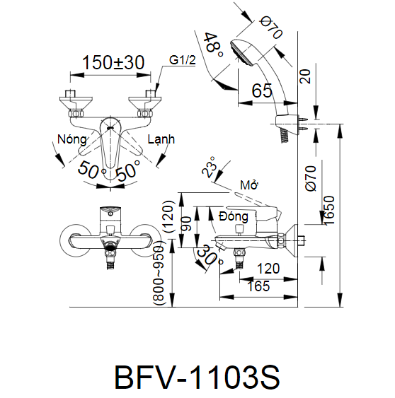 Sen Tắm Nóng Lạnh INAX BFV-1103S-4C - Ảnh 2
