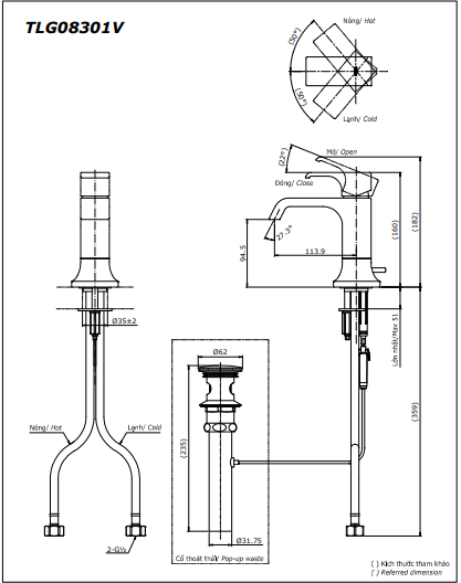 Vòi Lavabo TOTO nóng lạnh dòng GC TLG08301V - Ảnh 4