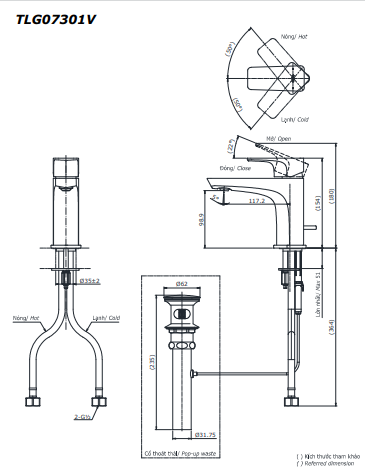 Vòi Lavabo nóng lạnh TOTO TLG07301V - Ảnh 2