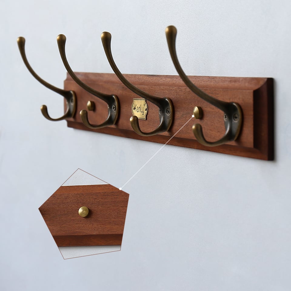 MÓC TREO ÁO ( ĐẾ GỖ VÀ ĐỒNG THAU) KANLY - GCG20E - Ảnh 5