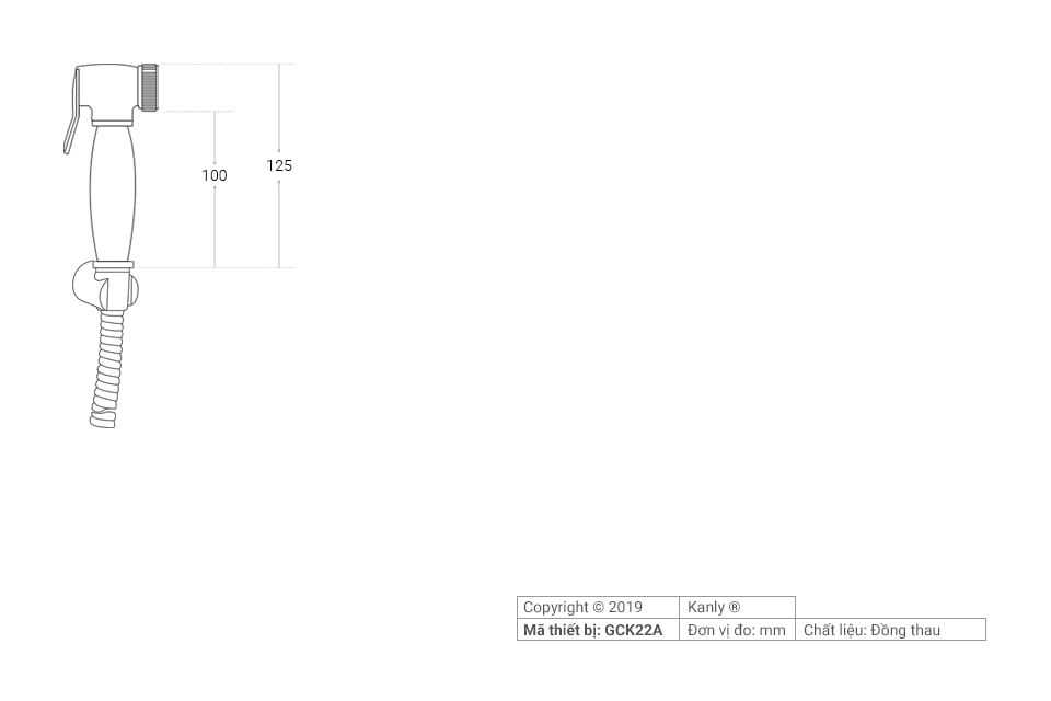 VÒI XỊT VỆ SINH BẰNG ĐỒNG KANLY - GCK22A - Ảnh 4