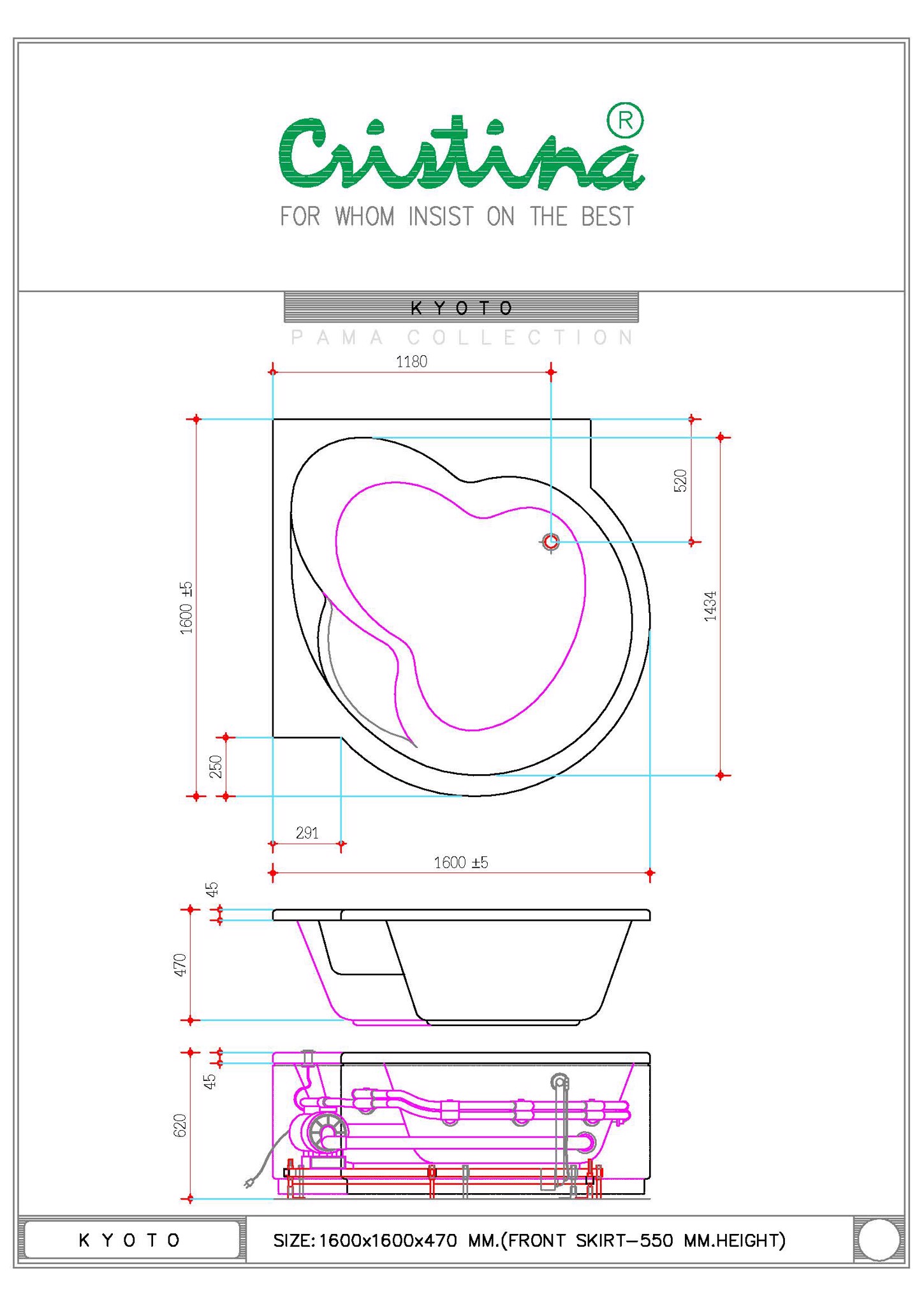 BỒN TẮM ÂM CRISTINA - KYOTO - CT-KY 160160 - Ảnh 3