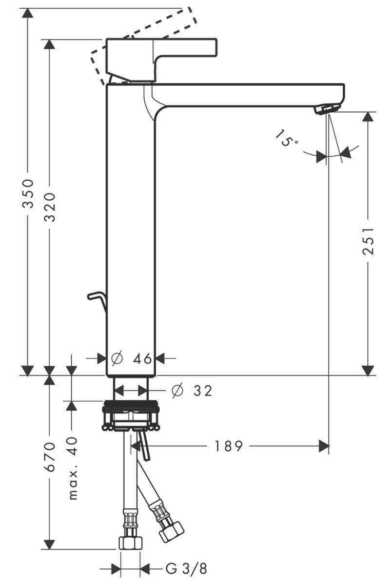 Vòi Lavabo nóng, lạnh Metris S HANSGROHE - Ảnh 5