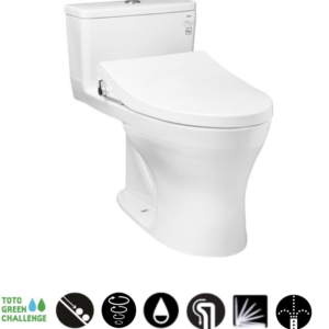 Bồn cầu một khối TOTO kèm nắp rửa cơ ECO-WASHER - MS855DE4