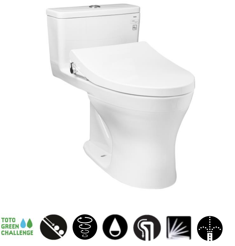 Bồn cầu một khối TOTO kèm nắp rửa cơ ECO-WASHER - MS855DE4