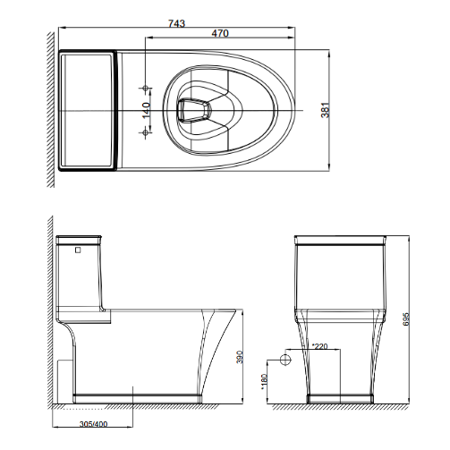 Bồn cầu 1 khối American Standard dòng Kastello - WP-2025 - Ảnh 2