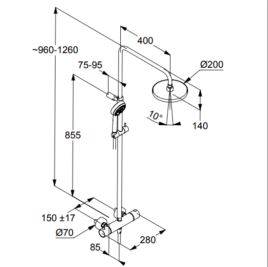 CÂY SEN TẮM 3 chức năng massage KLUDI LOGO - Ảnh 3
