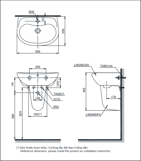 CHẬU RỬA CHÂN LỬNG TOTO - LHT240CS - Ảnh 2