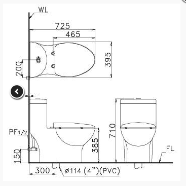 Bồn cầu một khối nắp êm - CD1375 - Ảnh 2