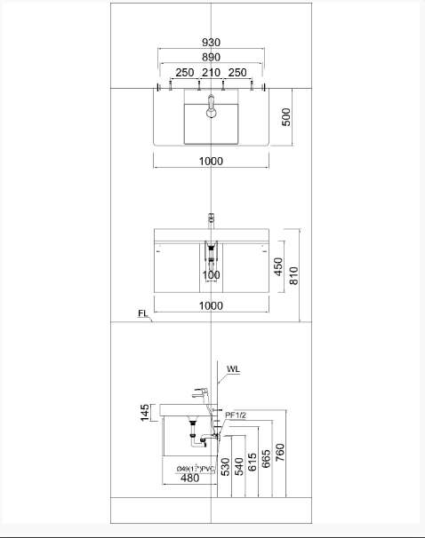 Lavabo + Tủ treo - LF5386 + EH05386A - Ảnh 2