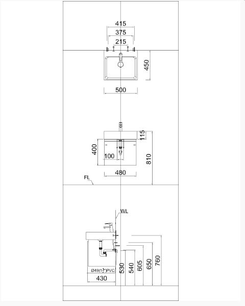 Lavabo + Tủ treo - LF5253 + EH05253A - Ảnh 2