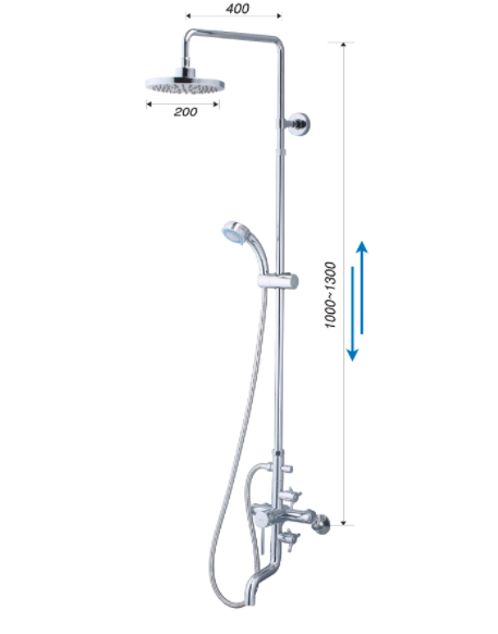 Bộ Vòi Sen Đứng Nóng Lạnh - S488C