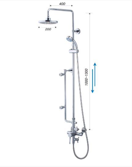 Bộ Vòi Sen Đứng Nóng Lạnh - S498C