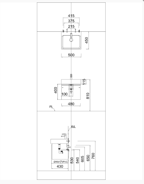 Lavabo + Tủ treo - LF5253 + EH05253AW - Ảnh 2