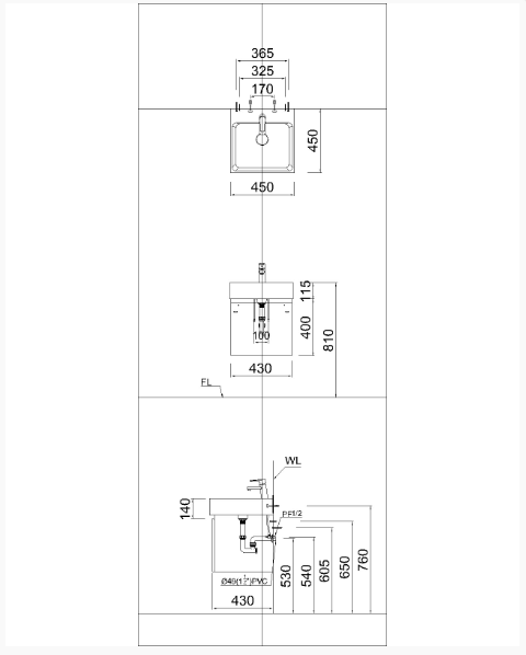 Lavabo + Tủ treo - LF5255 + EH05255A - Ảnh 2