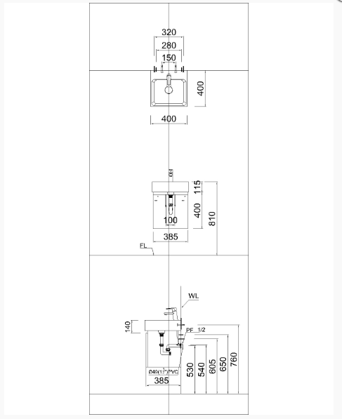 Lavabo + Tủ treo - LF5257 + EH05257A - Ảnh 2