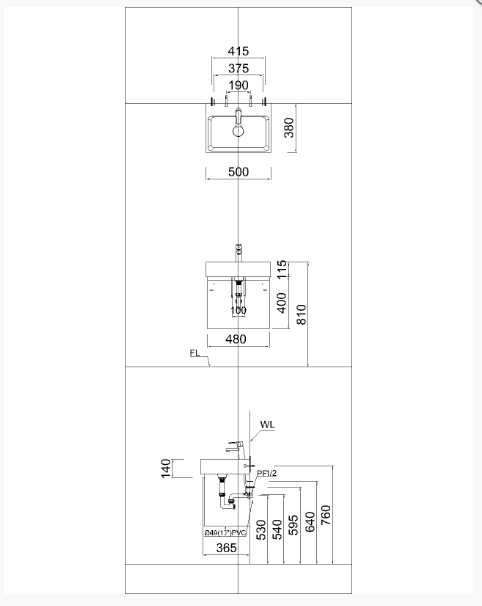 Lavabo + Tủ treo - LF5259 + EH05259A - Ảnh 2