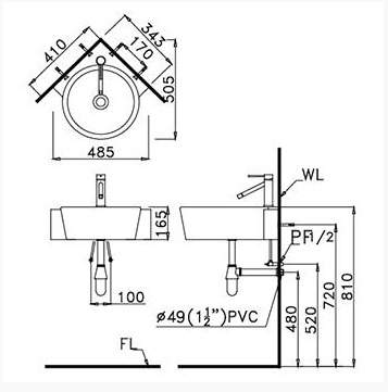 Lavabo Treo Góc - LF5238 - Ảnh 2