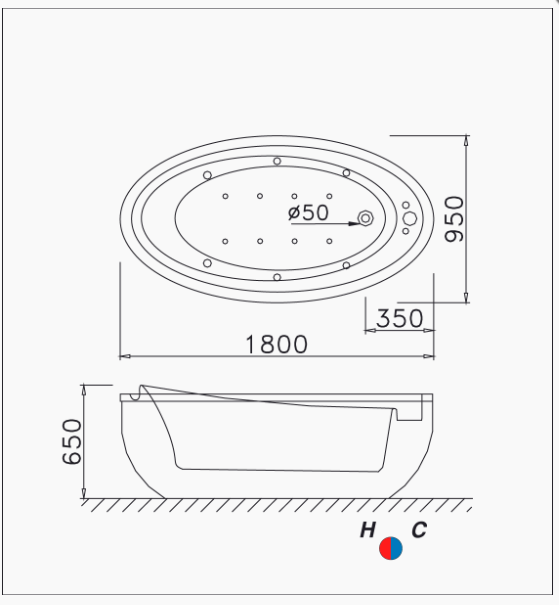 Bồn Tắm Chân Yếm - AT6480 - Ảnh 2